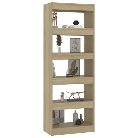 Boekenkast/kamerscherm 60x30x166 cm spaanplaat sonoma eiken 8720286843338 6