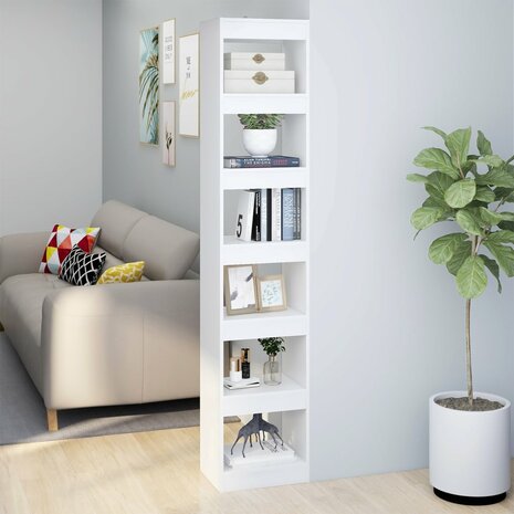 Boekenkast/kamerscherm 40x30x198 cm wit 8720286843116 1