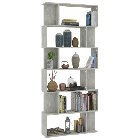 Boekenkast / kamerscherm 80x24x192 cm bewerkt hout betongrijs 8719883672557 3