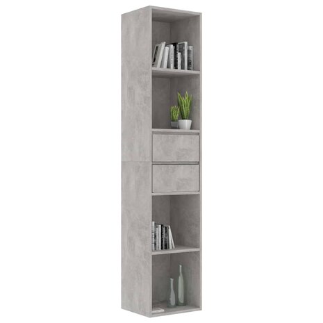 Boekenkast 36x30x171 cm bewerkt hout betongrijs 8720286016657 3