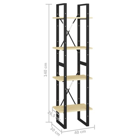 Boekenkast met 4 schappen 40x30x140 cm massief grenenhout 8720286567128 9