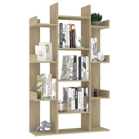 Boekenkast 86x25,5x140 cm spaanplaat sonoma eikenkleurig 8720286645833 4