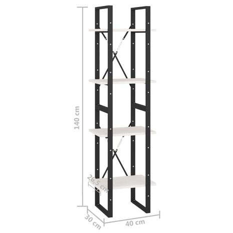 Boekenkast met 4 schappen 40x30x140 cm massief grenenhout 8720286567135 9