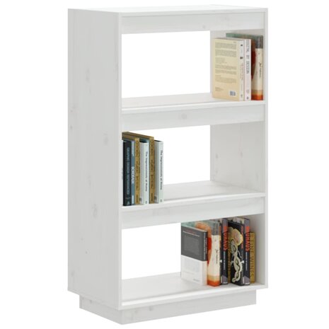 Boekenkast/kamerscherm 60x35x103 cm massief grenenhout wit 8720286815960 4