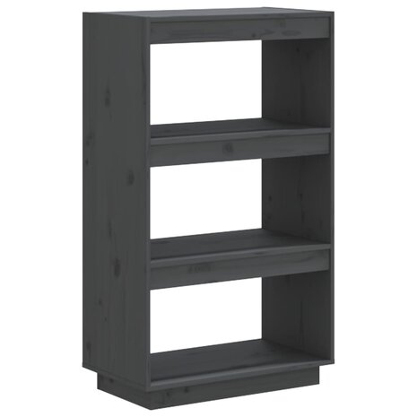 Boekenkast/kamerscherm 60x35x103 cm massief grenenhout grijs 8720286815977 2