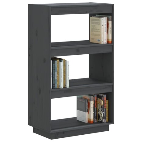 Boekenkast/kamerscherm 60x35x103 cm massief grenenhout grijs 8720286815977 4