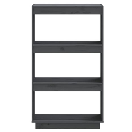 Boekenkast/kamerscherm 60x35x103 cm massief grenenhout grijs 8720286815977 5