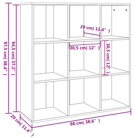 Boekenkast 98x29x97,5 cm gerookt eikenkleurig 8720286954331 7