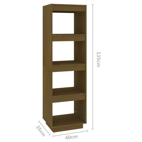 Boekenkast/kamerscherm 40x35x135 cm grenenhout honingbruin 8720286815830 8