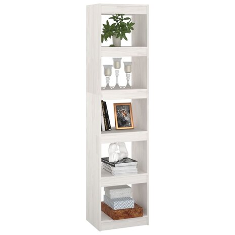 Boekenkast/kamerscherm 40x30x167,5 cm massief grenenhout wit 8720286608494 4