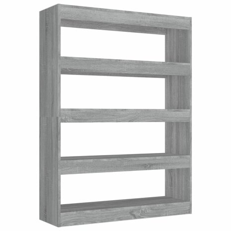 Boekenkast/kamerscherm 100x30x135 cm grijs sonoma eikenkleurig 8720286844670 2