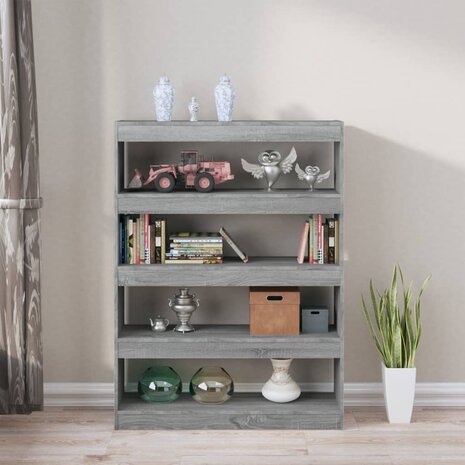 Boekenkast/kamerscherm 100x30x135 cm grijs sonoma eikenkleurig 8720286844670 7