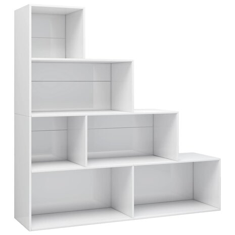 Boekenkast/kamerscherm 155x24x160 cm bewerkt hout hoogglans wit 8719883786124 2