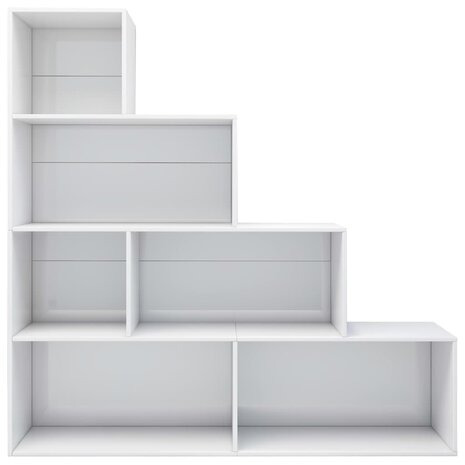 Boekenkast/kamerscherm 155x24x160 cm bewerkt hout hoogglans wit 8719883786124 4