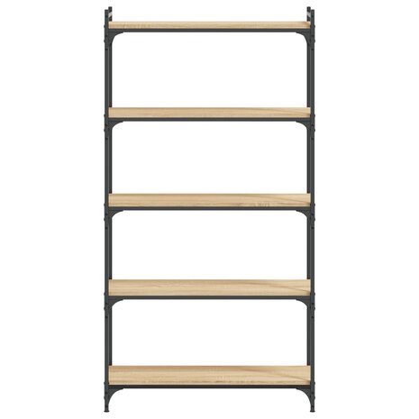 Boekenkast 5-laags 80x30x154 cm bewerkt hout sonoma eikenkleur 8721012194601 4