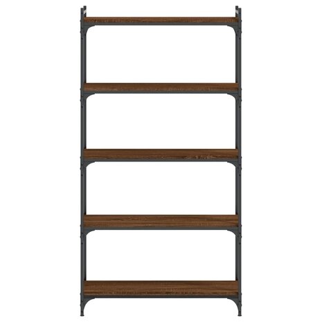 Boekenkast 5-laags 80x30x154 cm bewerkt hout bruineikenkleurig 8721012194632 4