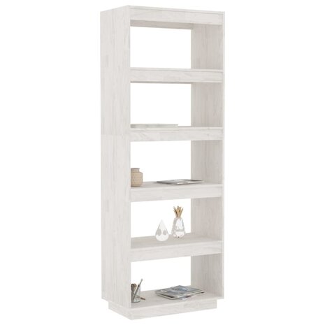 Boekenkast/kamerscherm 60x35x167 cm massief grenenhout wit 8720286816066 4