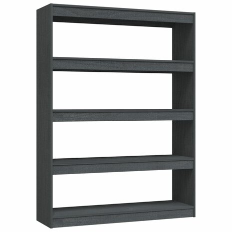 Boekenkast/kamerscherm 100x30x135,5 cm massief grenenhout grijs 8720286609200 2