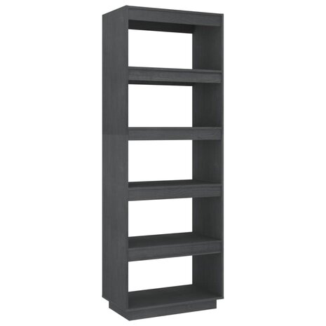 Boekenkast/kamerscherm 60x35x167 cm massief grenenhout grijs 8720286816073 2