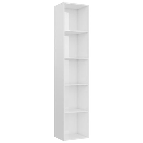 800962 Boekenkast 40x30x189 cm bewerkt hout hoogglans wit 8719883869537 2