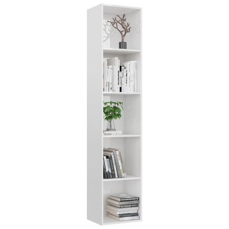 800962 Boekenkast 40x30x189 cm bewerkt hout hoogglans wit 8719883869537 3