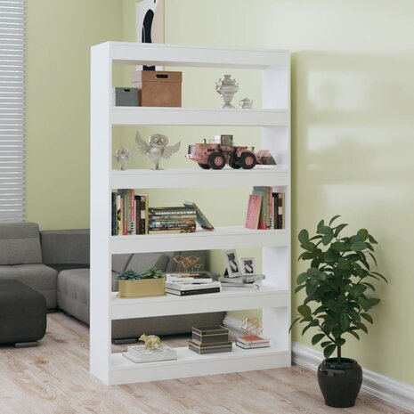 Boekenkast/kamerscherm 100x30x166 cm hoogglans wit 8720286843857 1