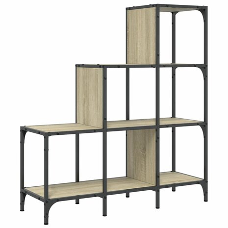 Boekenkast 92x30x102 cm bewerkt hout en metaal sonoma eiken 8721012479760 2