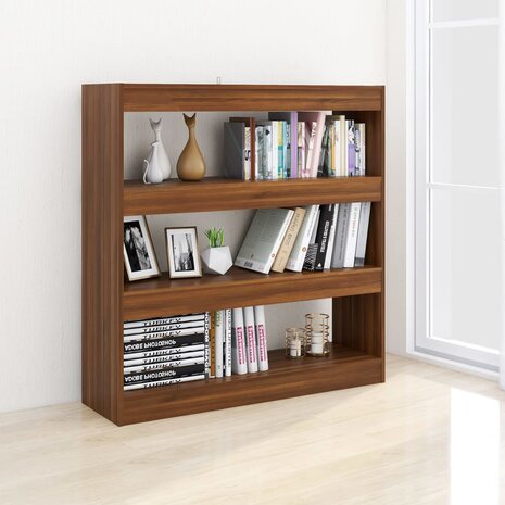 Boekenkast/kamerscherm 100x30x103 cm bruineikenkleurig 8720286844656 5