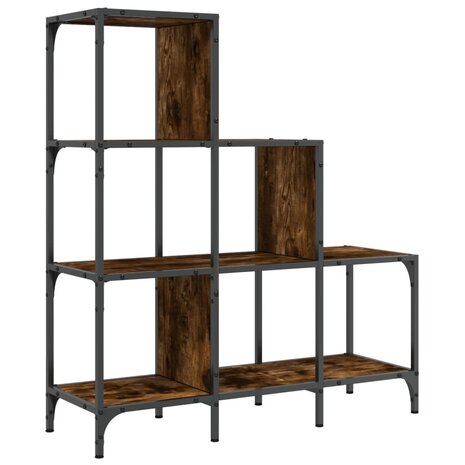 Boekenkast 92x30x102 cm bewerkt hout en metaal gerookt eiken 8721012479777 7