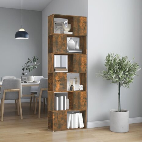 Boekenkast/kamerscherm 60x24x186 cm gerookt eikenkleurig 8720287125136 1