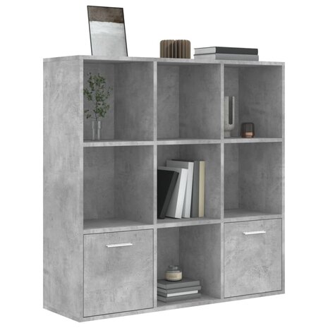 Boekenkast 98x30x98 cm bewerkt hout betongrijs 8719883869780 4