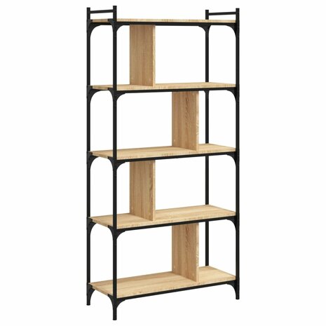 Boekenkast 5-laags 76x32x158 cm bewerkt hout sonoma eikenkleur 8720845418922 6