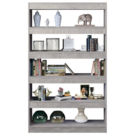 Boekenkast/kamerscherm 100x30x166 cm betongrijs 8720286843840 4