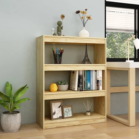 Boekenkast / kamerscherm 100x30x103 cm massief grenenhout 8720286609132 1