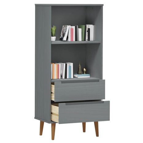 Boekenkast MOLDE 60x35x133,5 cm massief grenenhout grijs 8720845542269 3