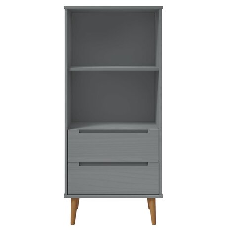 Boekenkast MOLDE 60x35x133,5 cm massief grenenhout grijs 8720845542269 4