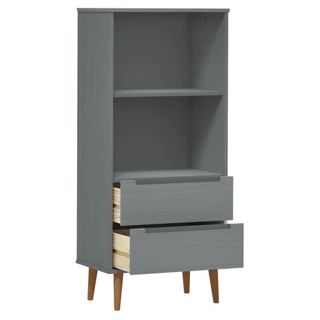 Boekenkast MOLDE 60x35x133,5 cm massief grenenhout grijs 8720845542269 5