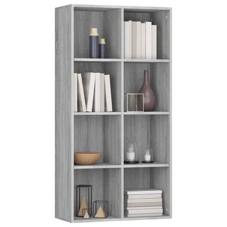 Boekenkast 66x30x130 cm bewerkt hout sonoma grijs 8720286975121 8