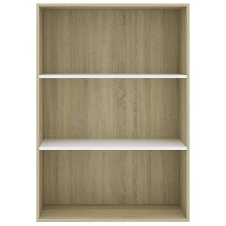 Boekenkast 3 schappen 80x30x114 cm hout wit sonoma eikenkleur 8719883816081 4