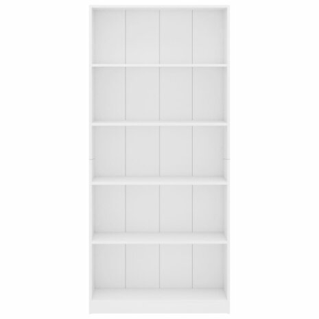 Boekenkast met 5 schappen 80x24x175 cm bewerkt hout wit 8719883815312 4