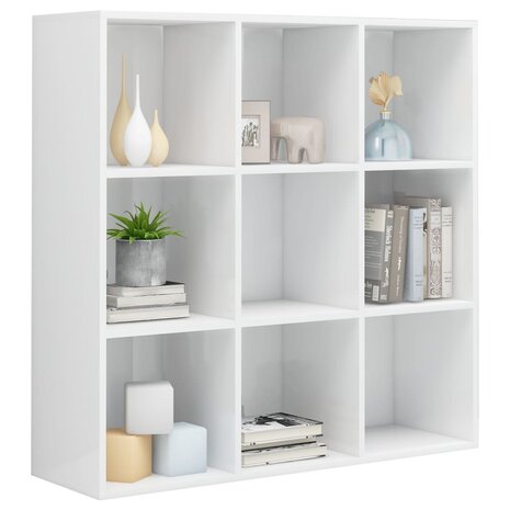 Boekenkast 98x29x97,5 cm bewerkt hout hoogglans wit 8719883869896 5