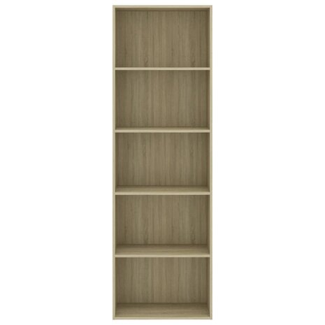 Boekenkast met 5 schappen 60x30x189 cm spaanplaat sonoma eiken 8719883815886 4