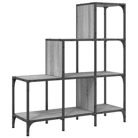 Boekenkast 92x30x102 cm bewerkt hout en metaal grijs sonoma 8721012479784 2