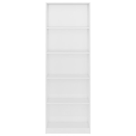 Boekenkast 5 schappen 60x24x175 cm bewerkt hout hoogglans wit 8719883869353 4