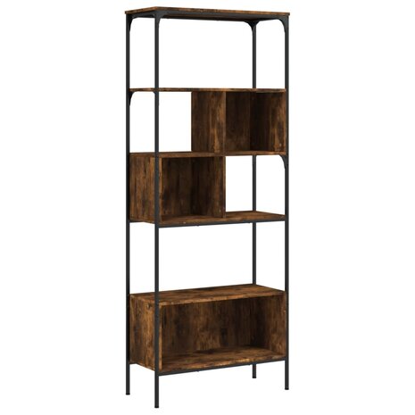 Boekenkast 5-laags 76x33x188,5 cm bewerkt hout gerookt eiken 8721012340565 2