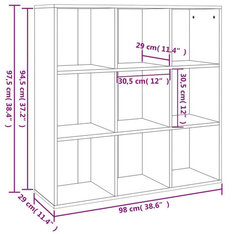 Boekenkast 98x29x97,5 cm bruin eikenkleur 8720286954355 7