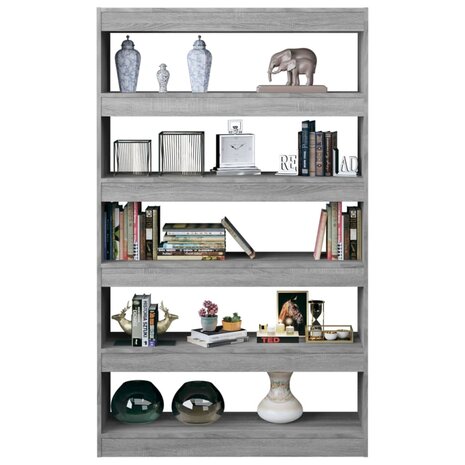 Boekenkast/kamerscherm 100x30x166 cm grijs sonoma eikenkleurig 8720286844700 4