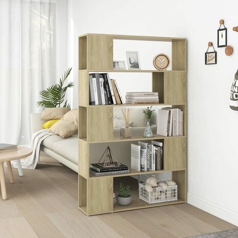 Boekenkast/kamerscherm 100x24x155 cm spaanplaat sonoma eiken 8720286651568 1