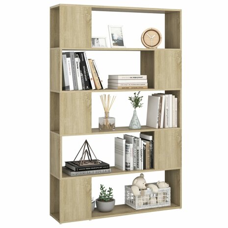 Boekenkast/kamerscherm 100x24x155 cm spaanplaat sonoma eiken 8720286651568 6