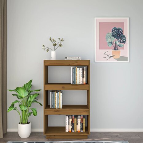 Boekenkast/kamerscherm 60x35x103 cm grenenhout honingbruin 8720286815984 3